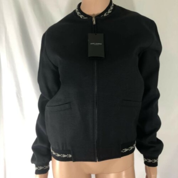 Saint Laurent Women’s Jacket Bomber Black Size 44 - Picture 1 of 12